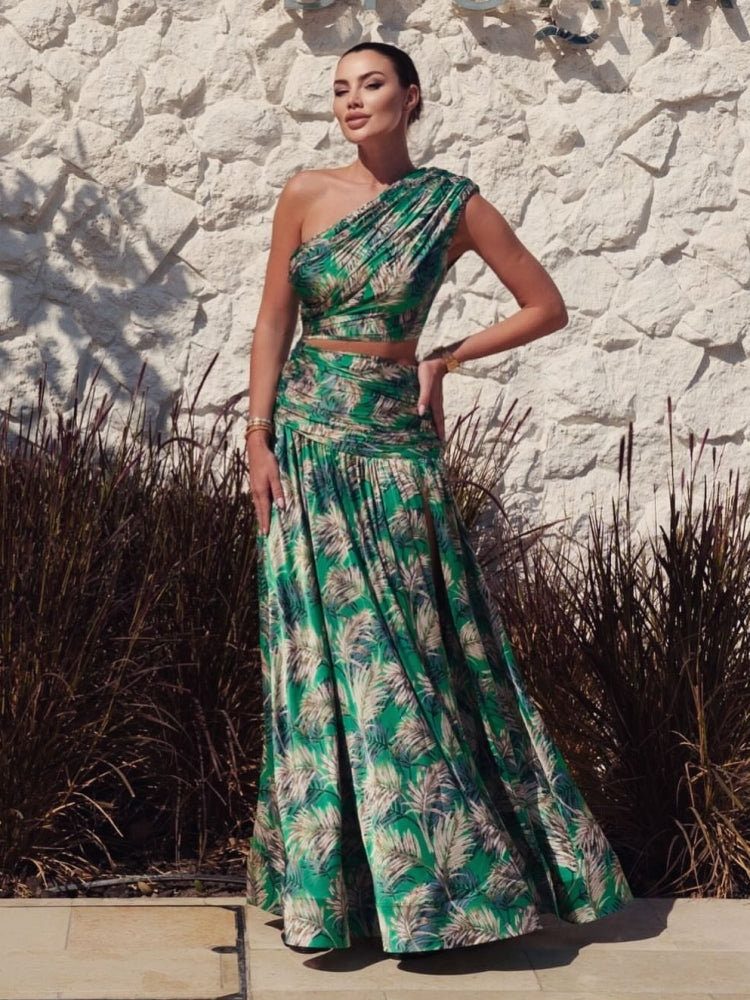 Exquisite Tropical Whisper Evening Dress – Side View