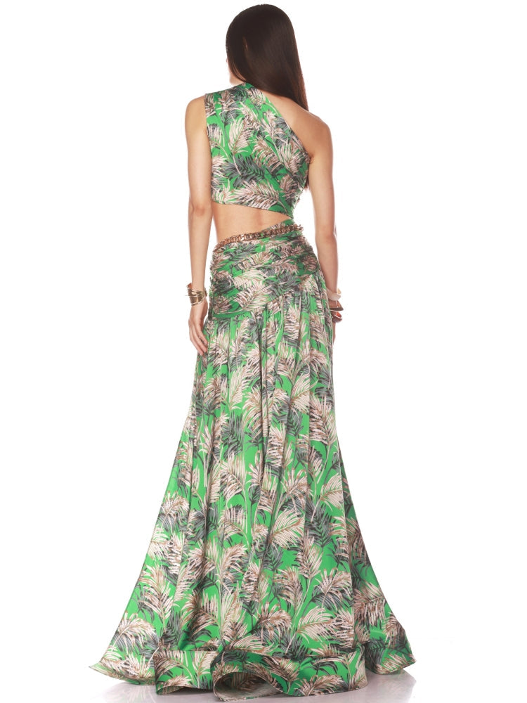 Exquisite Tropical Whisper Evening Dress – Close Up