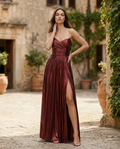 Alluring Ruby Glow Gown Evening Dress – Front View