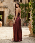 Alluring Ruby Glow Gown Evening Dress – Side View