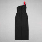 Timeless Crimson Rose Cocktail Dress – Worn View