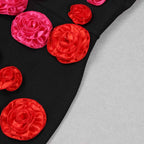 Timeless Crimson Rose Cocktail Dress – Back View