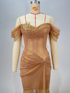 Radiant Aurora Embrace Evening Dress – Detail View