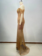 Radiant Aurora Embrace Evening Dress – Full Length