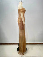Radiant Aurora Embrace Evening Dress – Close Up