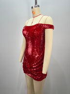 Polished Scarlet Spell Cocktail Dress – Detail View