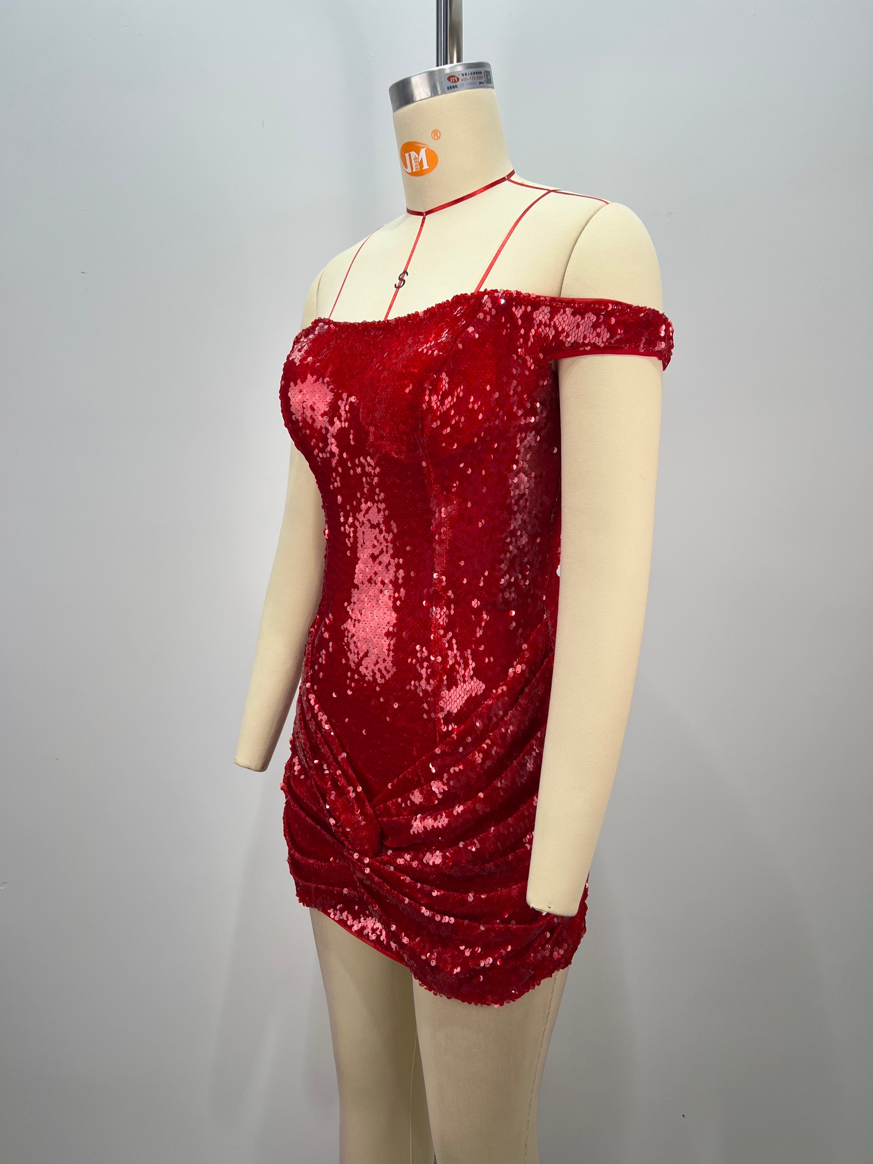 Polished Scarlet Spell Cocktail Dress – Detail View