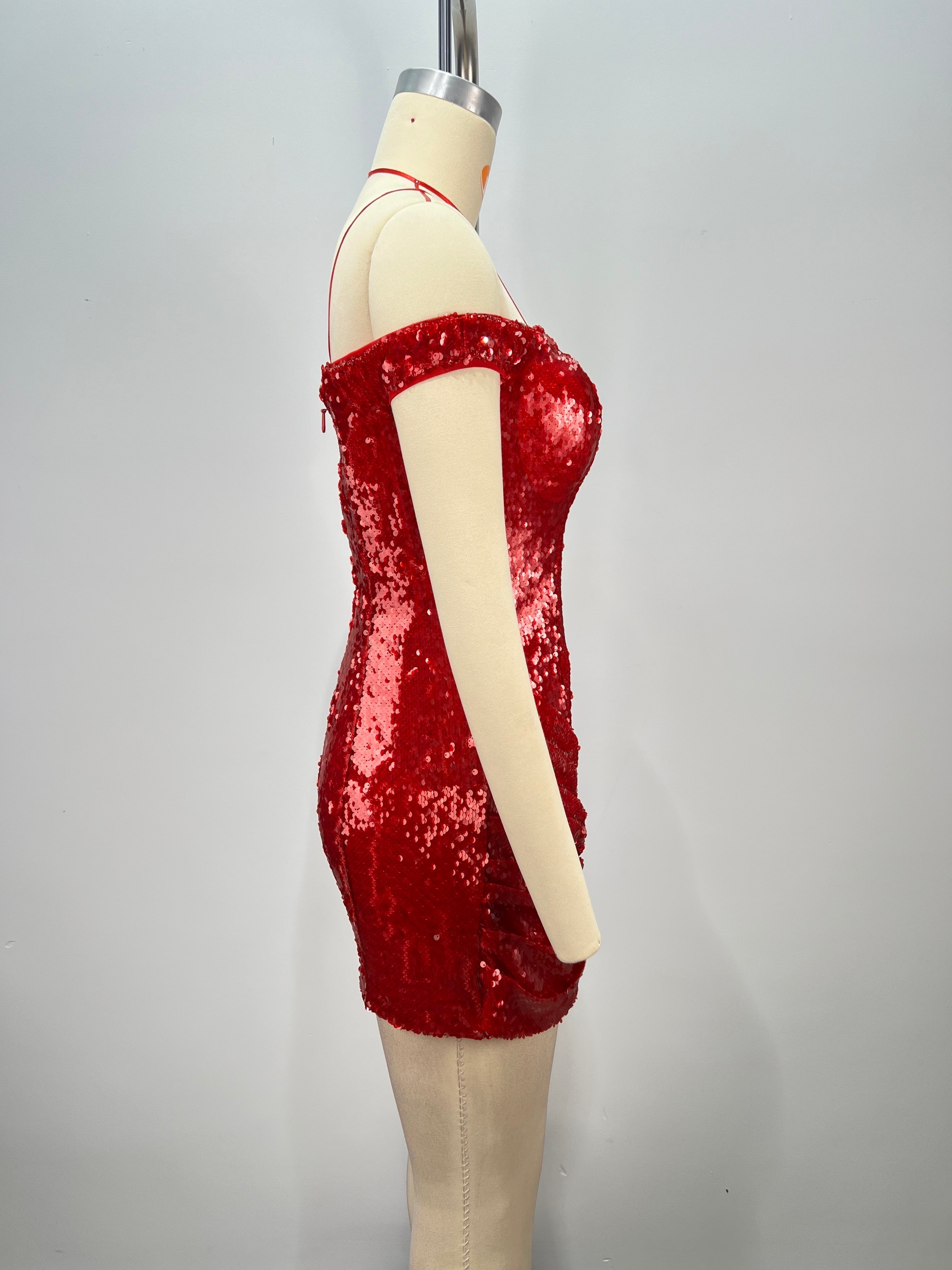 Polished Scarlet Spell Cocktail Dress – Full Length