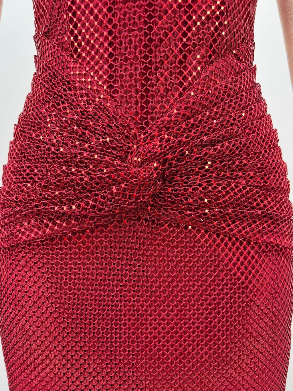 Refined Garnet Hour Evening Dress – Detail View