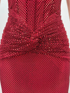 Refined Garnet Hour Evening Dress – Detail View