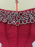 Refined Garnet Hour Evening Dress – Side View