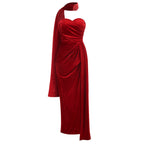 Sophisticated Velvet Whisper Evening Dress – Editorial Shot