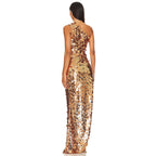 Radiant Golden Decadence Evening Dress – Detail View
