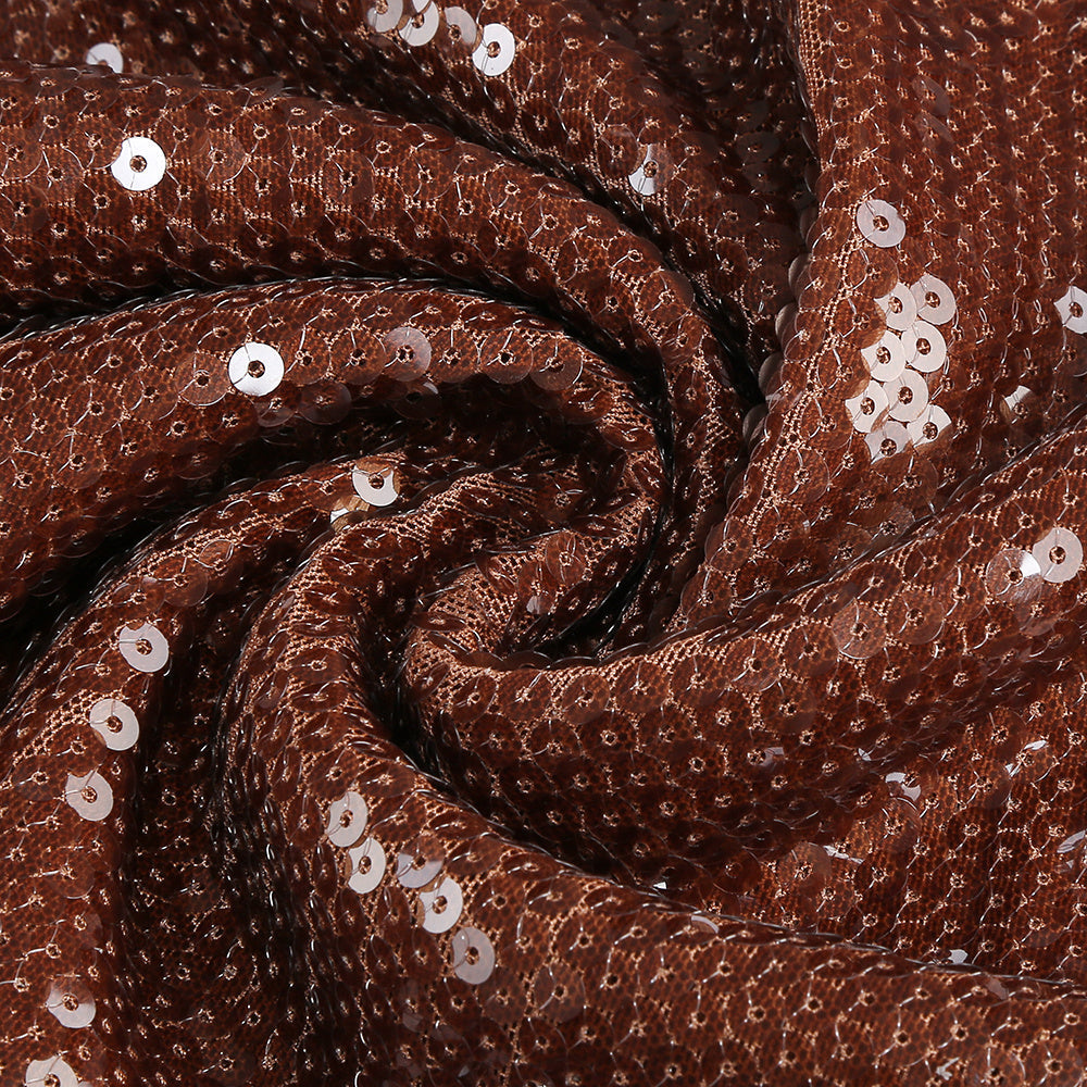 Captivating Cocoa Glow Evening Dress – Model View