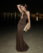 Luxe Crimson Ceremony Evening Dress – Studio View