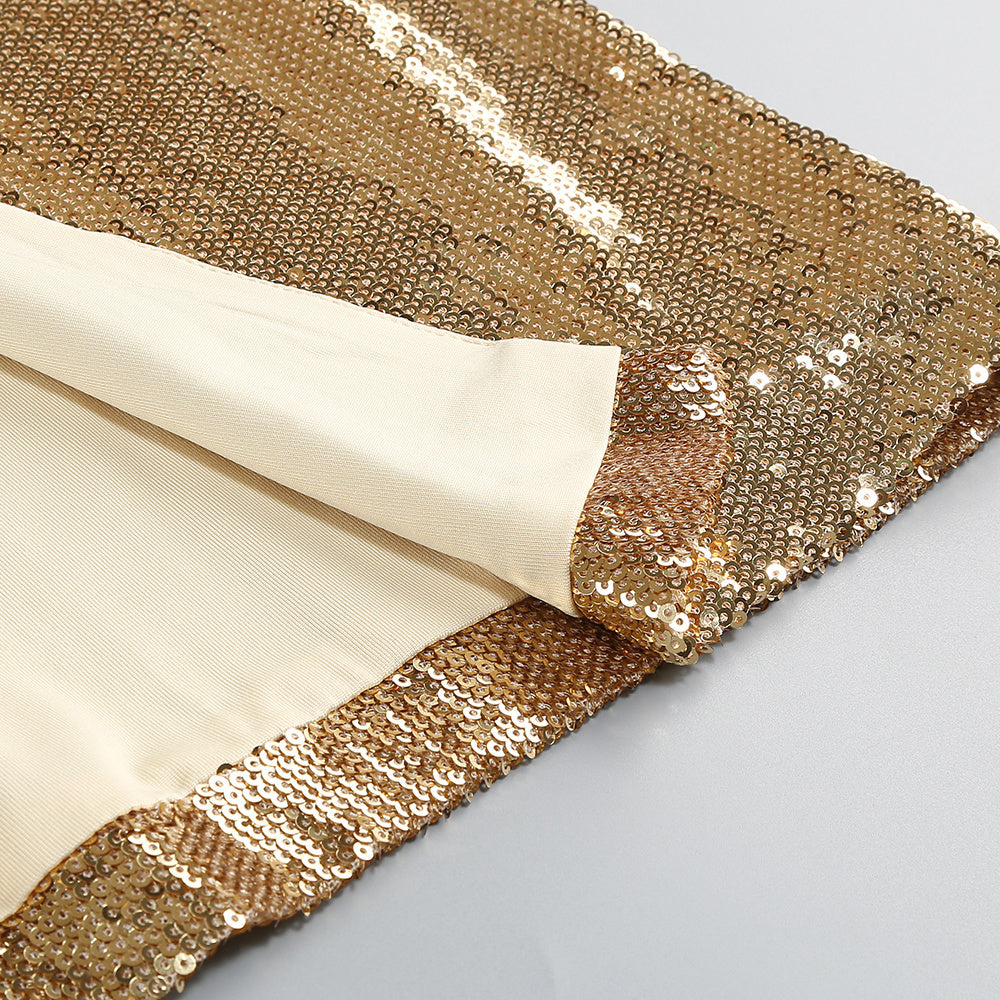 Alluring Gilded Ember Evening Dress – Studio View
