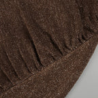 Timeless Umber Veil Evening Dress – Side View