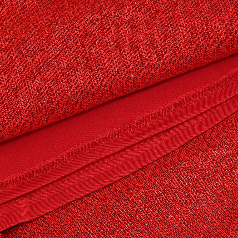 Graceful Crimson Lure Evening Dress – Studio View
