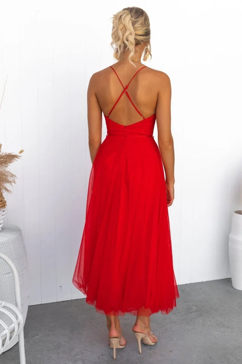 Enchanting Citrine Dream - Dark Evening Dress – Front View