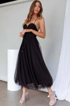 Enchanting Citrine Dream - Dark Evening Dress – Close Up