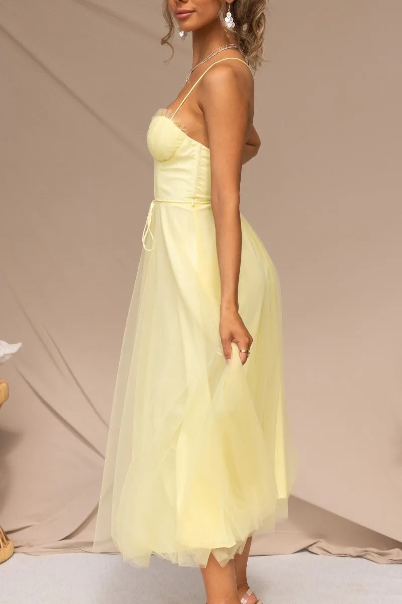Stunning Citrine Dream - Light Evening Dress – Detail View