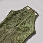 Polished Midnight Fringe Evening Dress – Detail View
