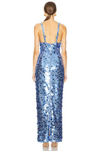 Refined Blue Solstice Evening Dress – Editorial Shot
