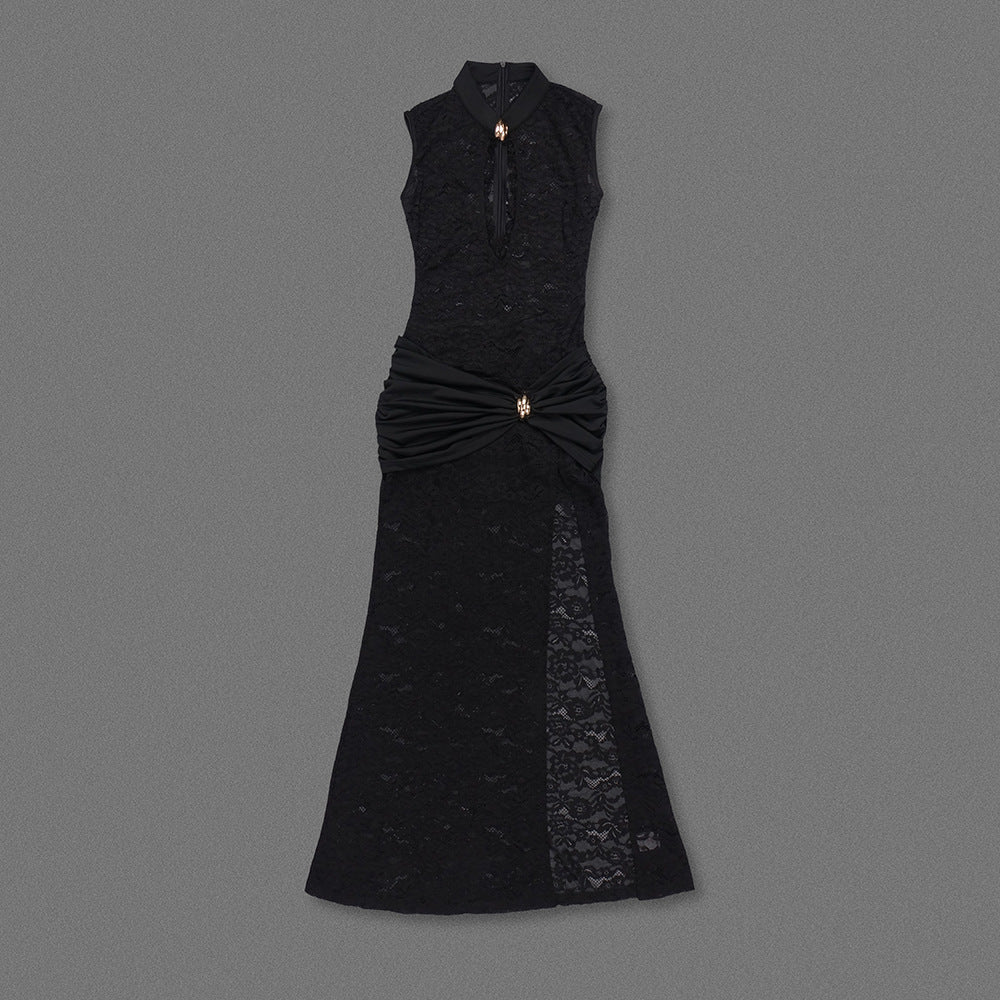 Enchanting Noir Decadence Evening Dress – Flow Shot