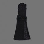 Enchanting Noir Decadence Evening Dress – Flow Shot