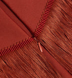 Polished Midnight Fringe Evening Dress – Detail View