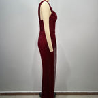 Alluring Midnight Claret Evening Dress – Full Length