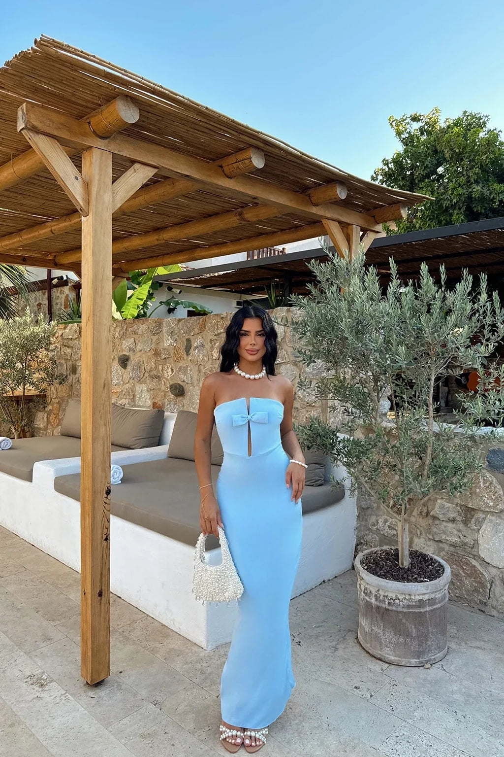 Sophisticated Sapphire Whisper Evening Dress – Flow Shot